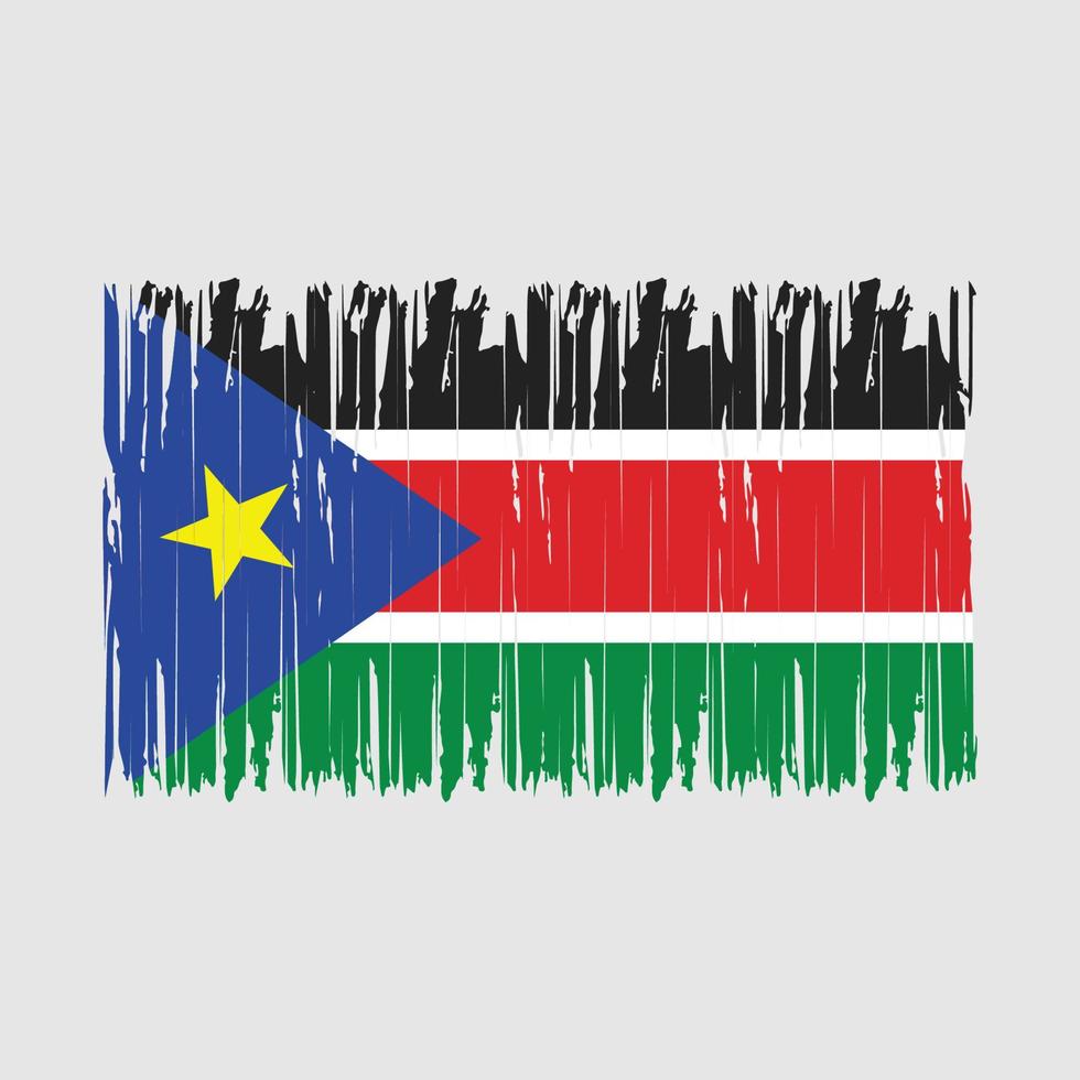 South Sudan Flag Brush vector