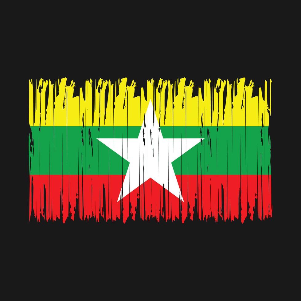 Myanmar Flag Brush vector