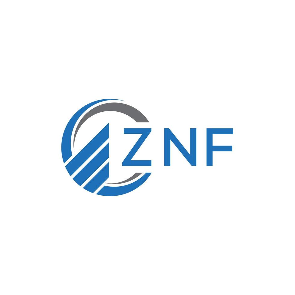 ZNF Flat accounting logo design on white background. ZNF creative initials Growth graph letter logo concept. ZNF business finance logo design. vector