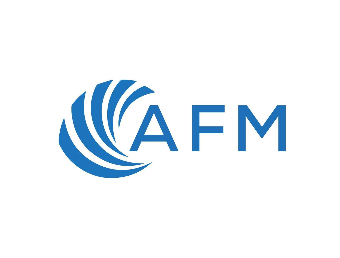 AFM Abstract business growth logo design on white background. AFM