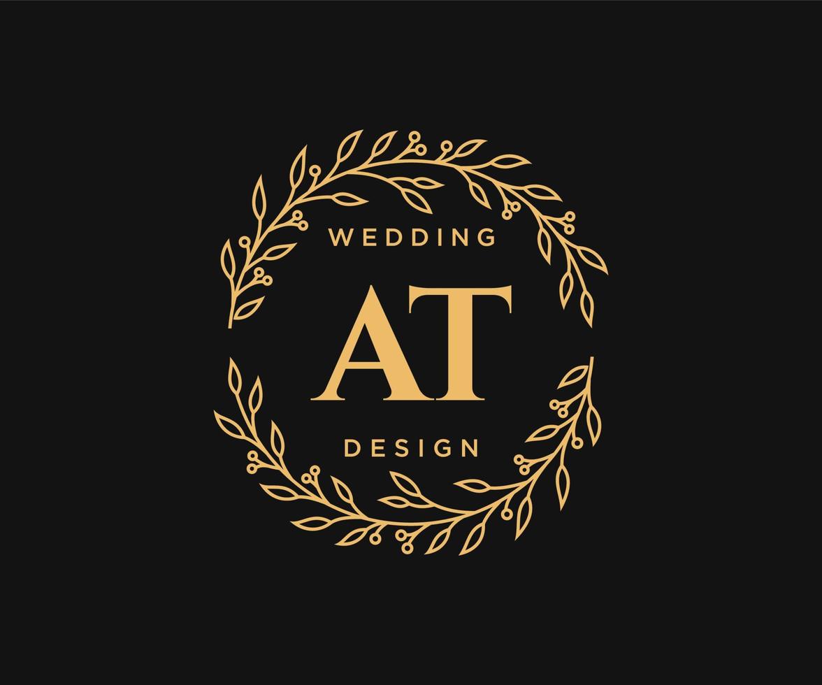 en la colección de logotipos de monograma de boda con letras iniciales, plantillas florales y minimalistas modernas dibujadas a mano para tarjetas de invitación, guardar la fecha, identidad elegante para restaurante, boutique, café en vector