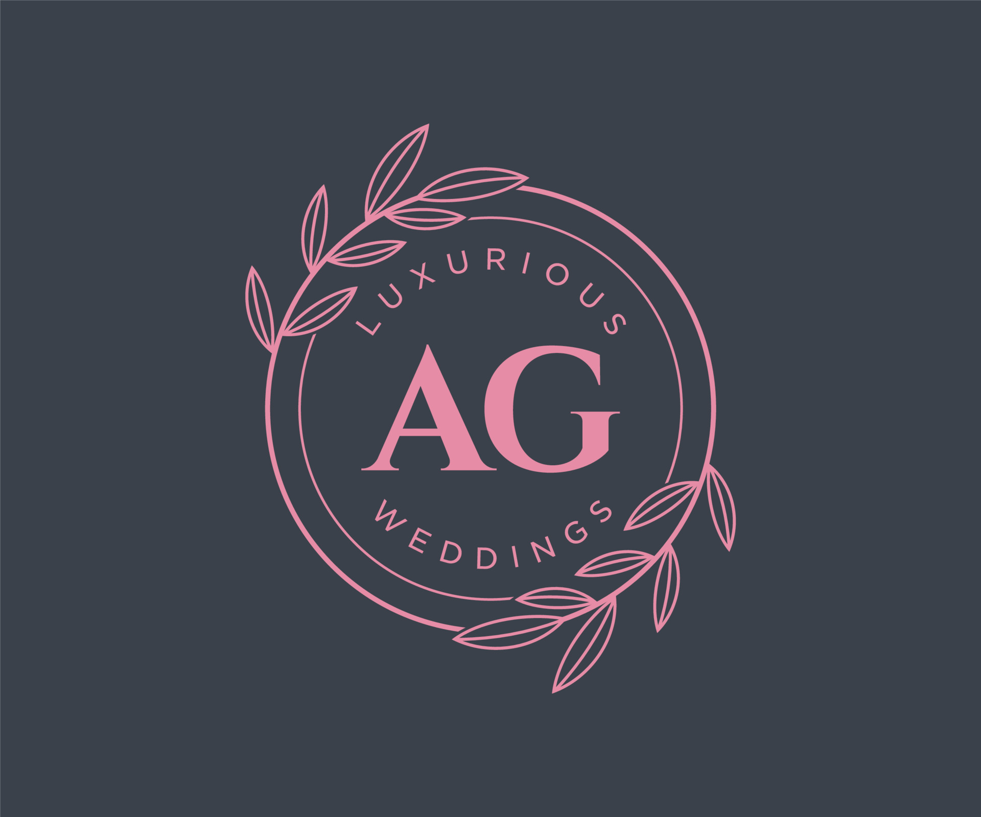 Wedding logo. Elegant monogram, hand drawn marriage invitations