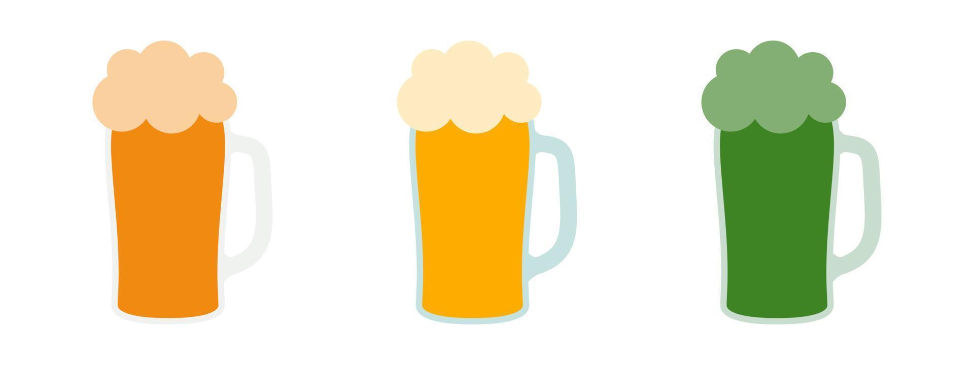 cerveza en plano estilo aislado vector