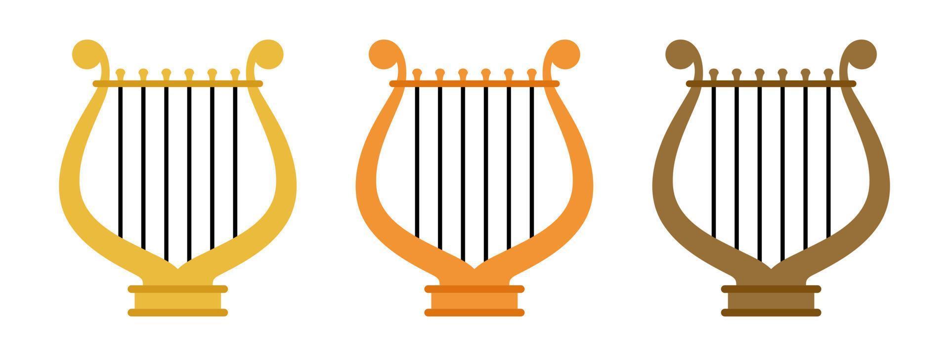 Harp in flat style isolated vector