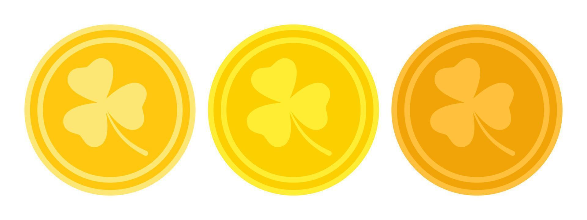 Clover Coin in flat style isolated vector