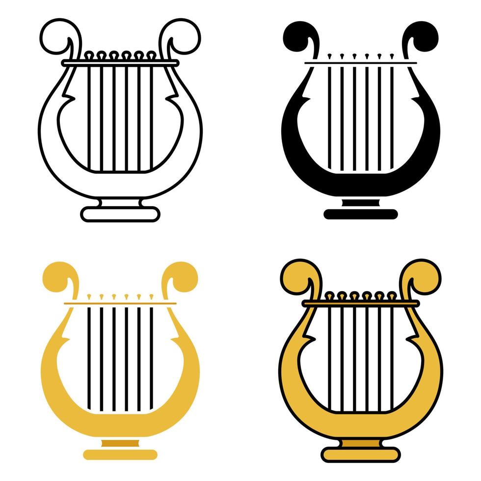 Harp in flat style isolated vector