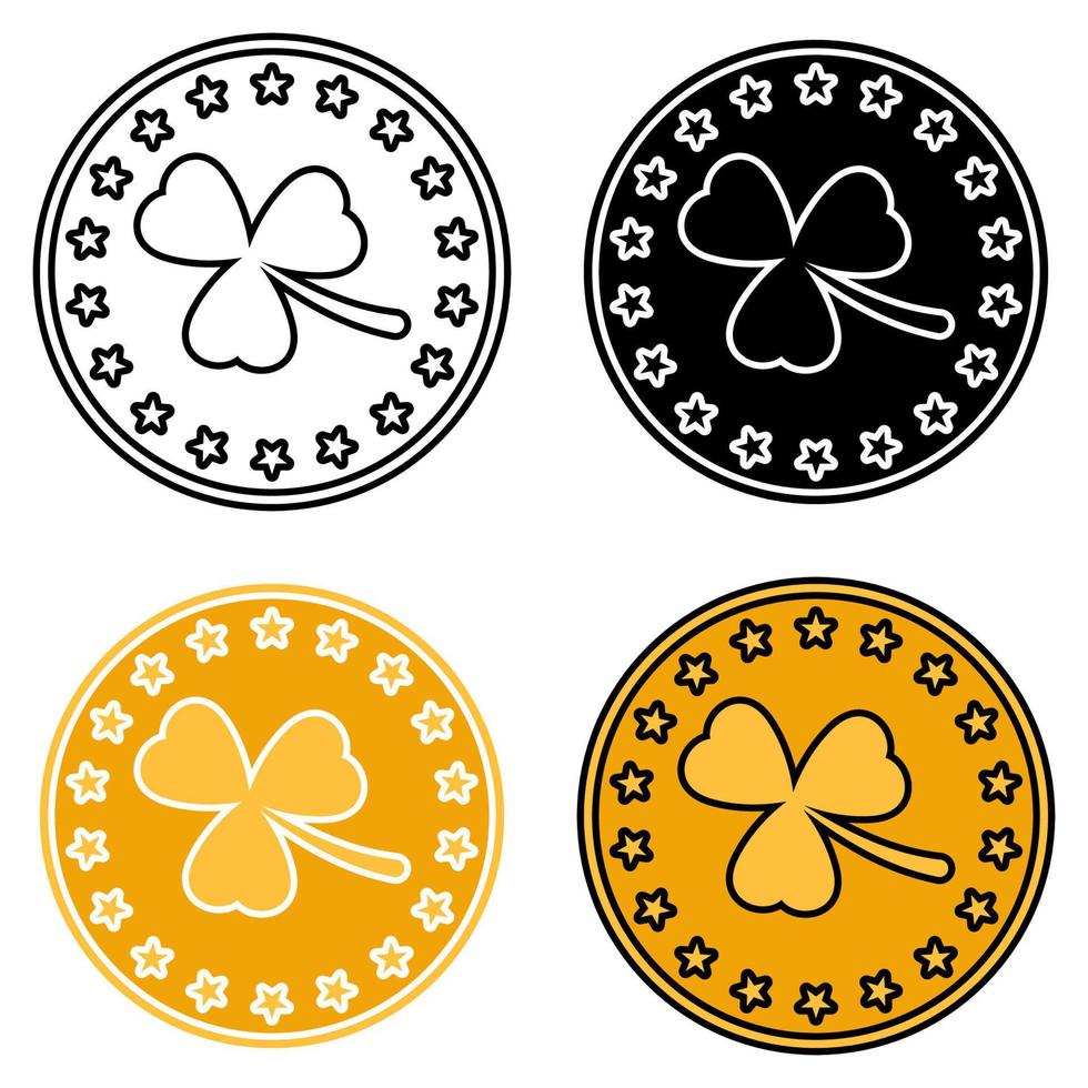 Clover Coin in flat style isolated vector