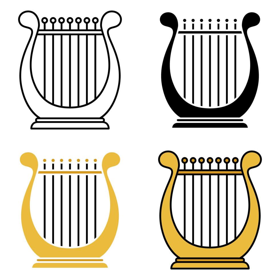 Harp in flat style isolated vector