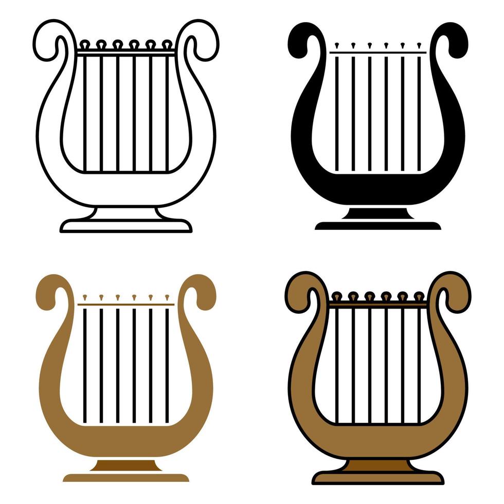 Harp in flat style isolated vector