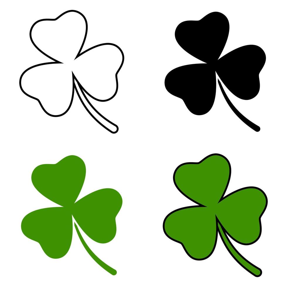 Clover Leaf in flat style isolated vector