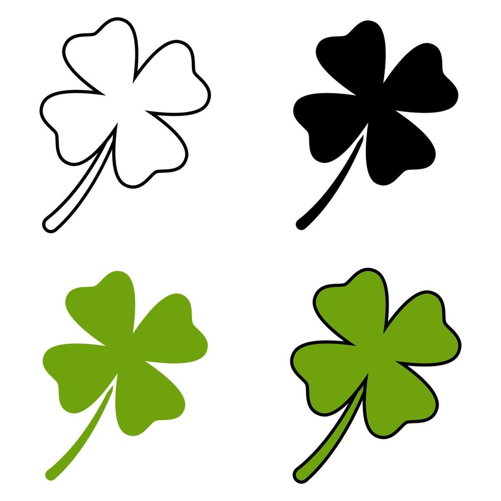 Clover Leaf in flat style isolated vector