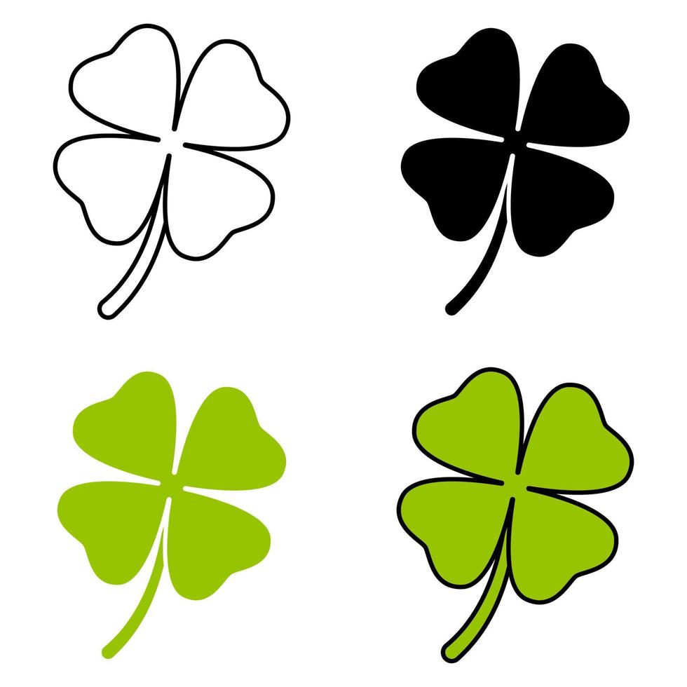 Clover Leaf in flat style isolated vector