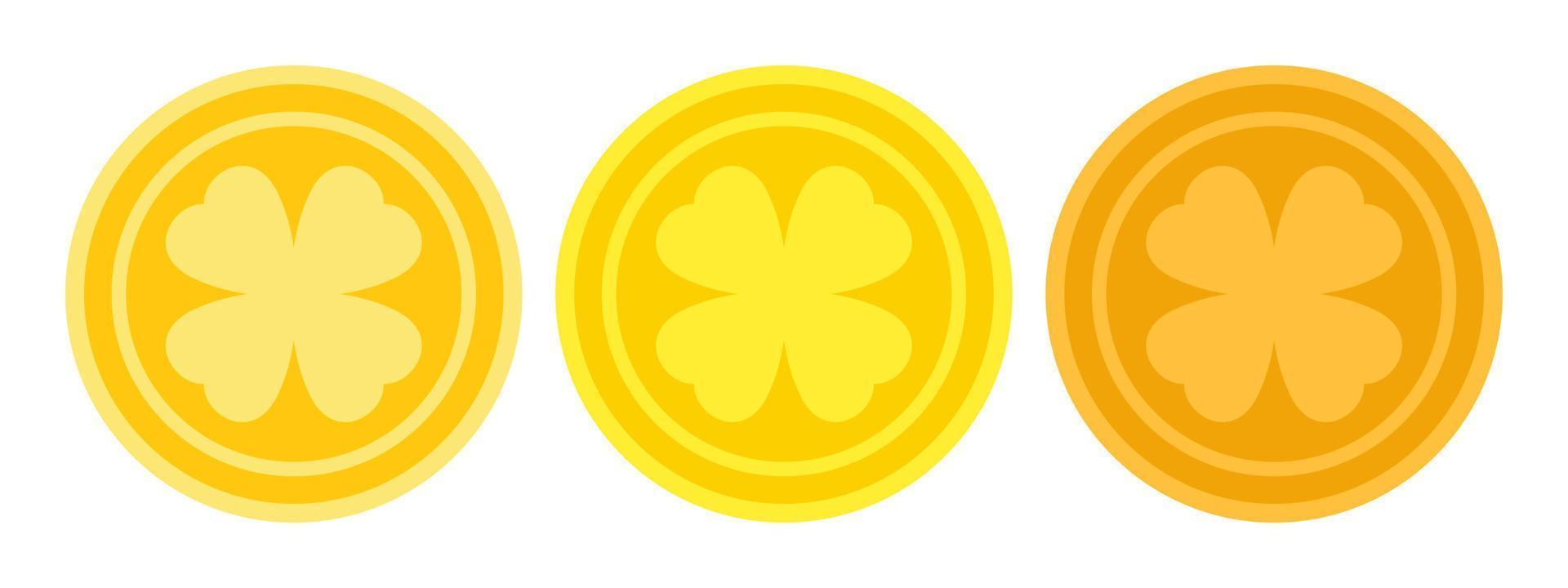 Clover Coin in flat style isolated vector