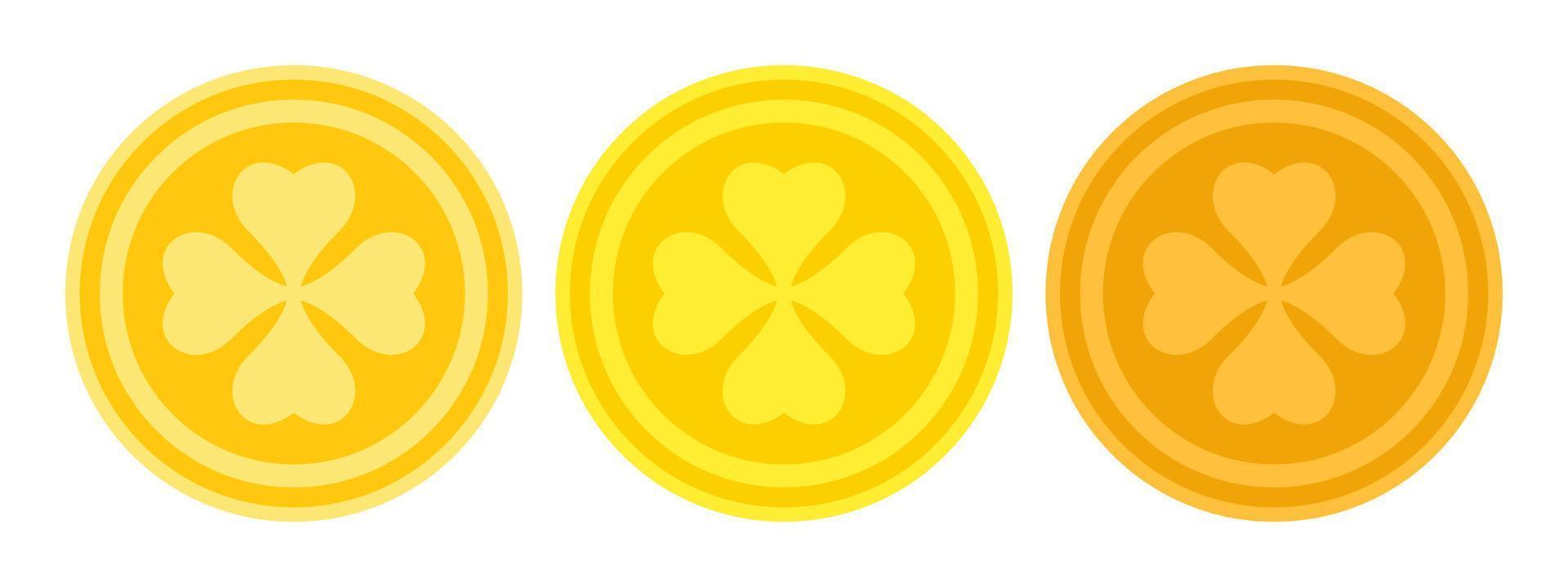 Clover Coin in flat style isolated vector