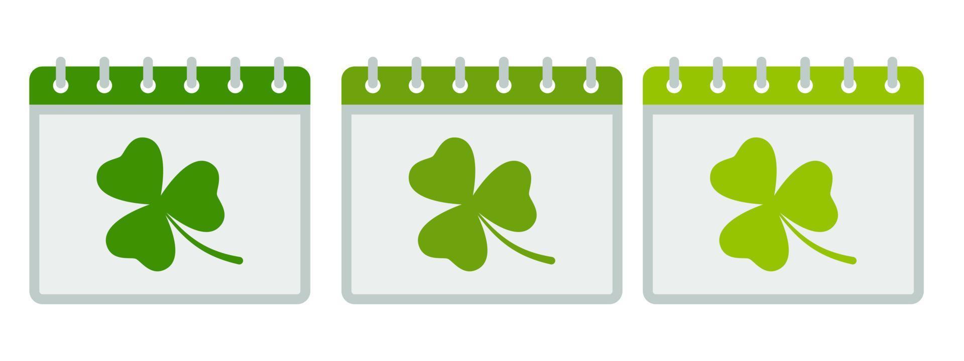 Calendar with Clover in flat style isolated vector