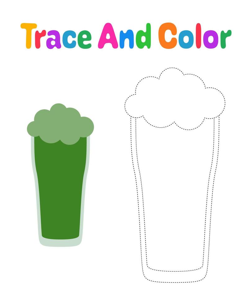 Beer tracing worksheet for kids vector