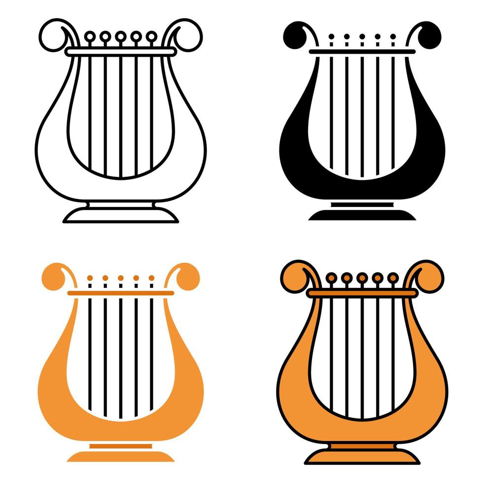 Harp in flat style isolated vector