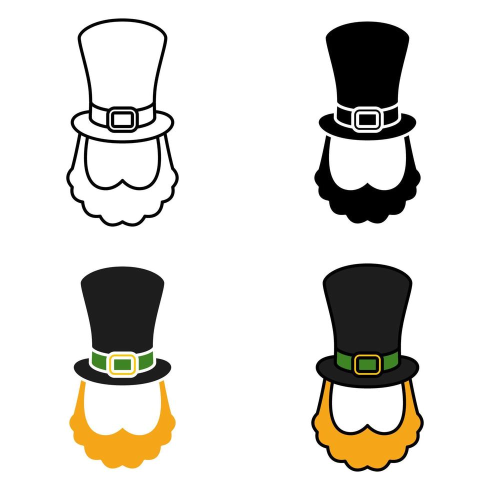 duende sombrero con barba en plano estilo aislado vector