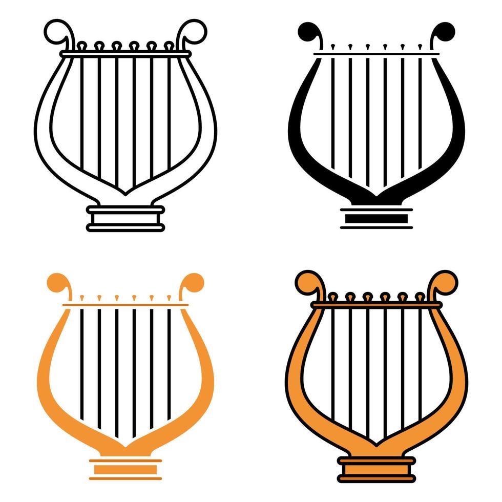 Harp in flat style isolated vector