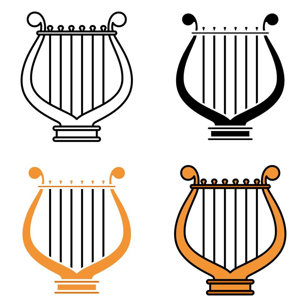 Harp in flat style isolated vector