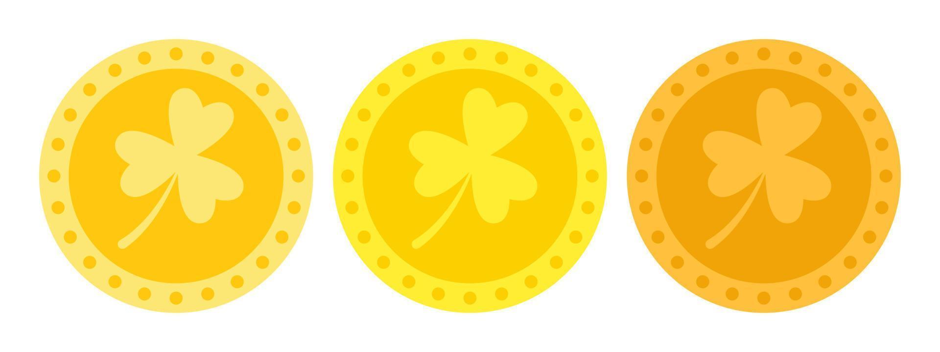 Clover Coin in flat style isolated vector