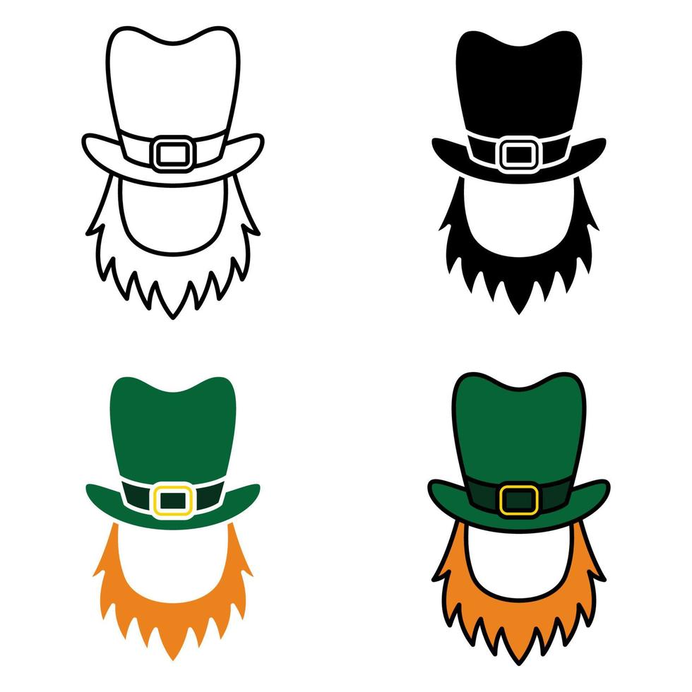 duende sombrero con barba en plano estilo aislado vector