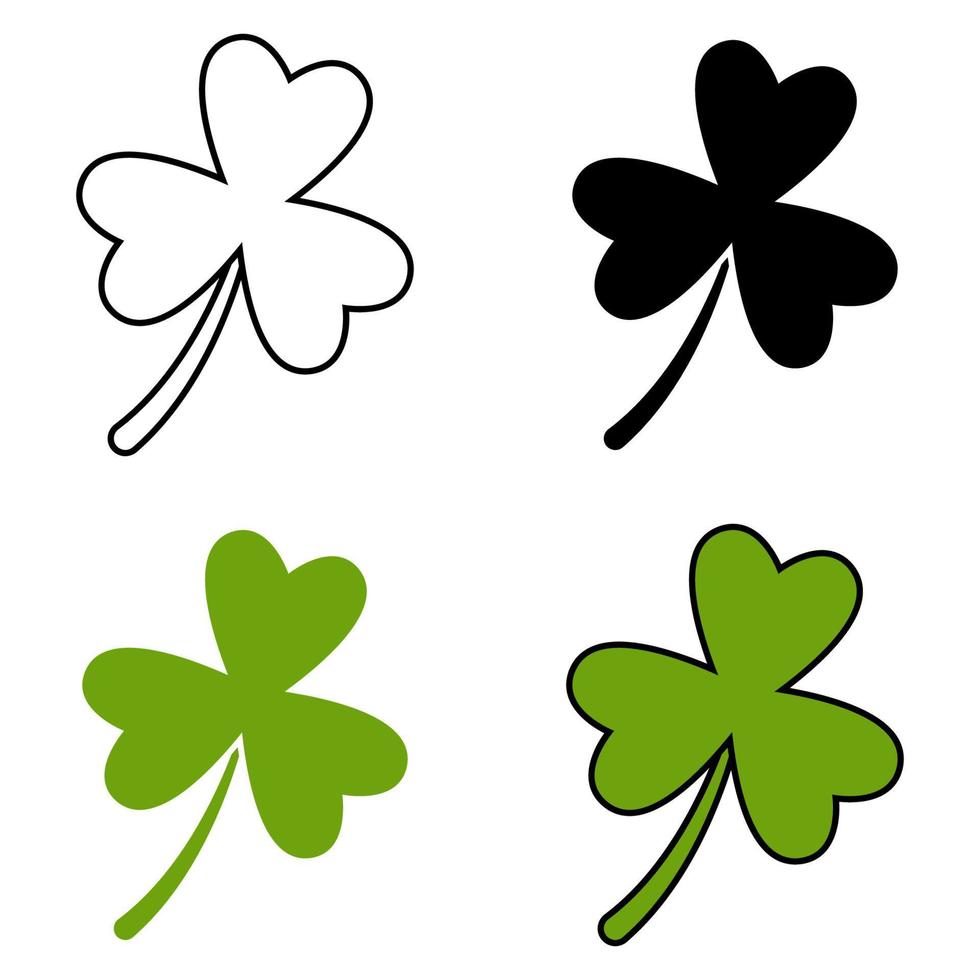 Clover Leaf in flat style isolated vector