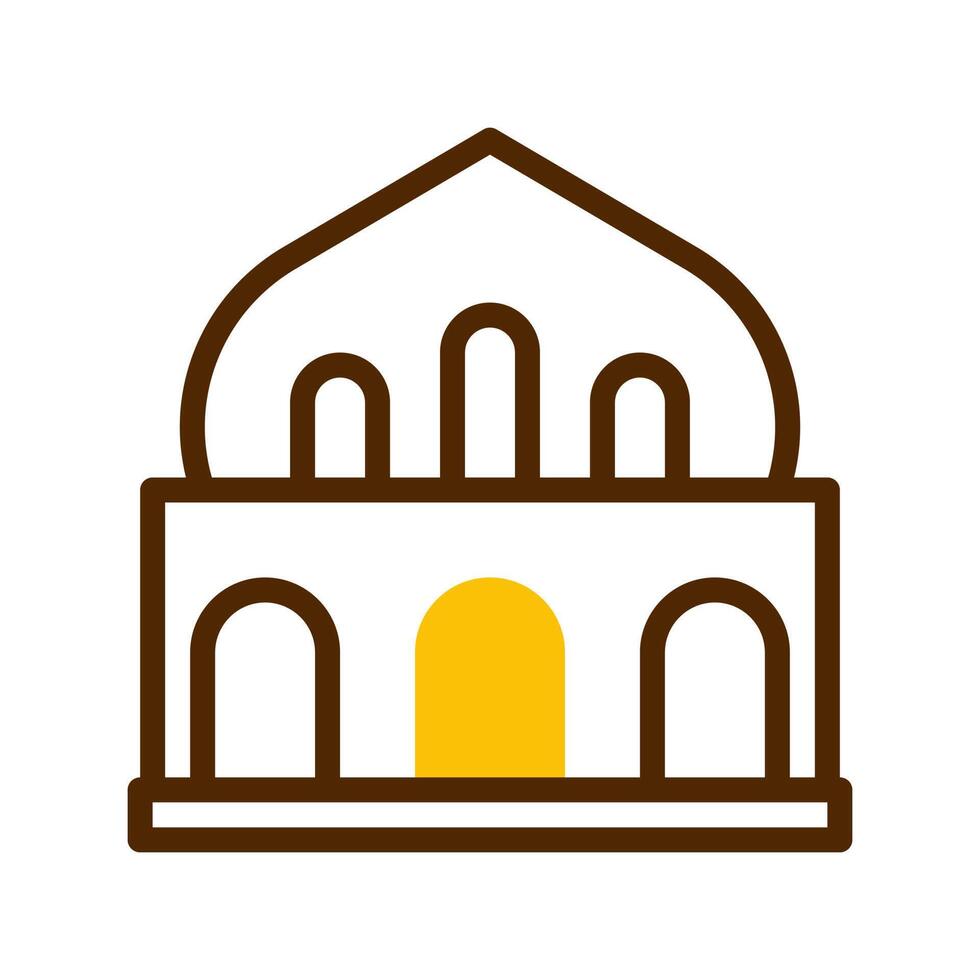 mosque icon duotone brown yellow style ramadan illustration vector element and symbol perfect.