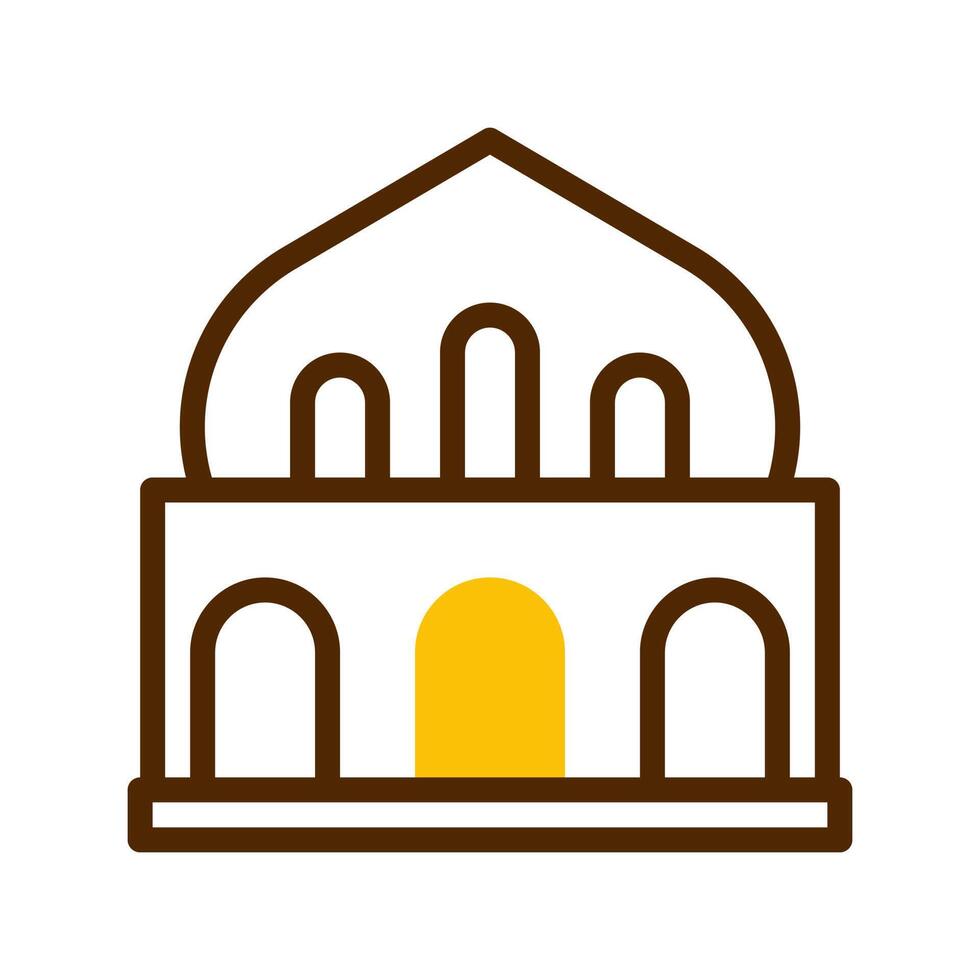 mosque icon duotone brown yellow style ramadan illustration vector element and symbol perfect.