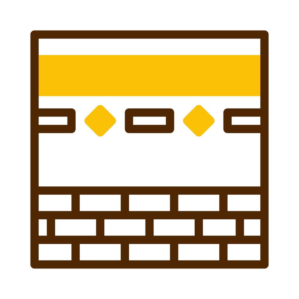 kaaba icon duotone brown yellow style ramadan illustration vector element and symbol perfect.