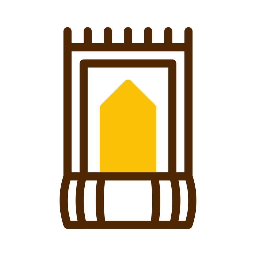 rug icon duotone brown yellow style ramadan illustration vector element and symbol perfect.