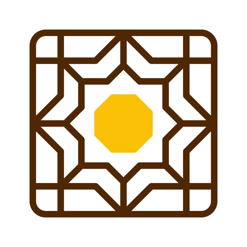 decoration icon duotone brown yellow style ramadan illustration vector element and symbol perfect.