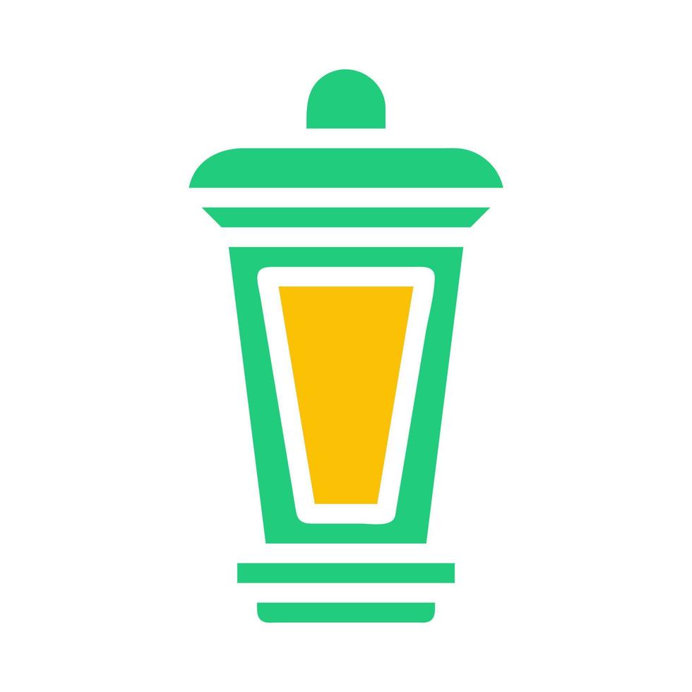 lantern icon solid green yellow style ramadan illustration vector element and symbol perfect.