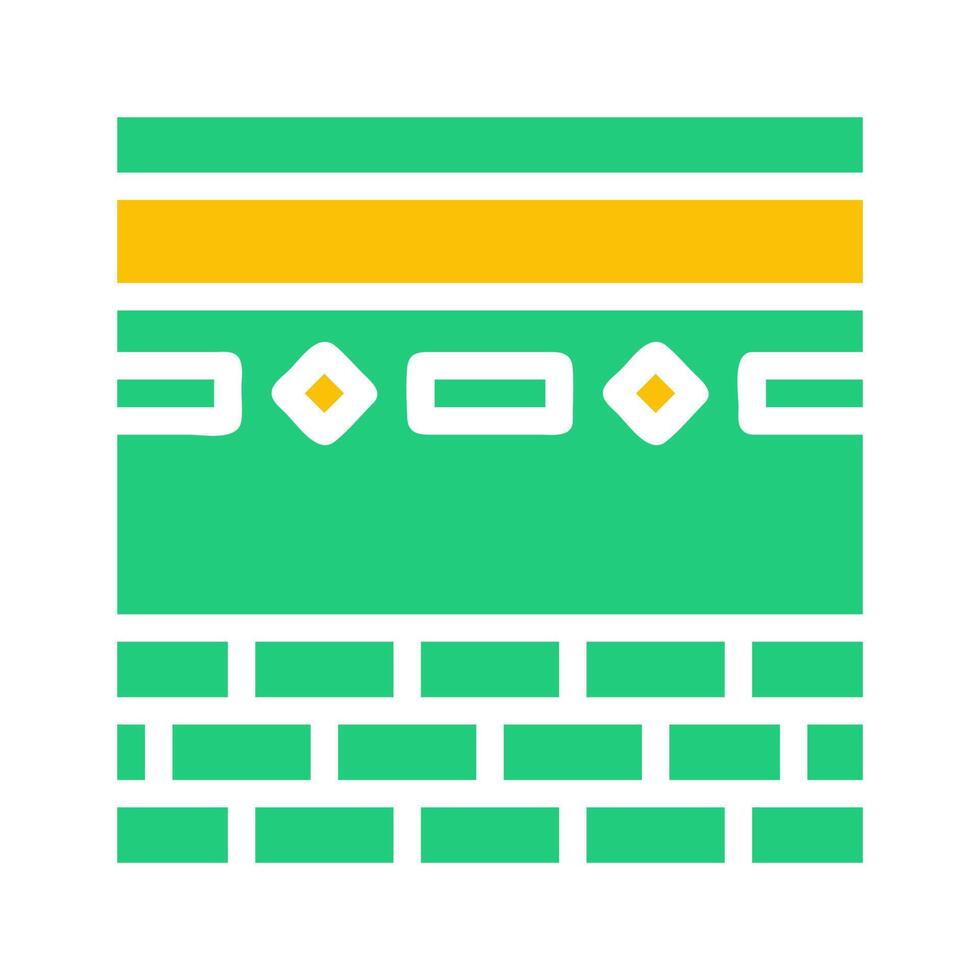 kaaba icon solid green yellow style ramadan illustration vector element and symbol perfect.