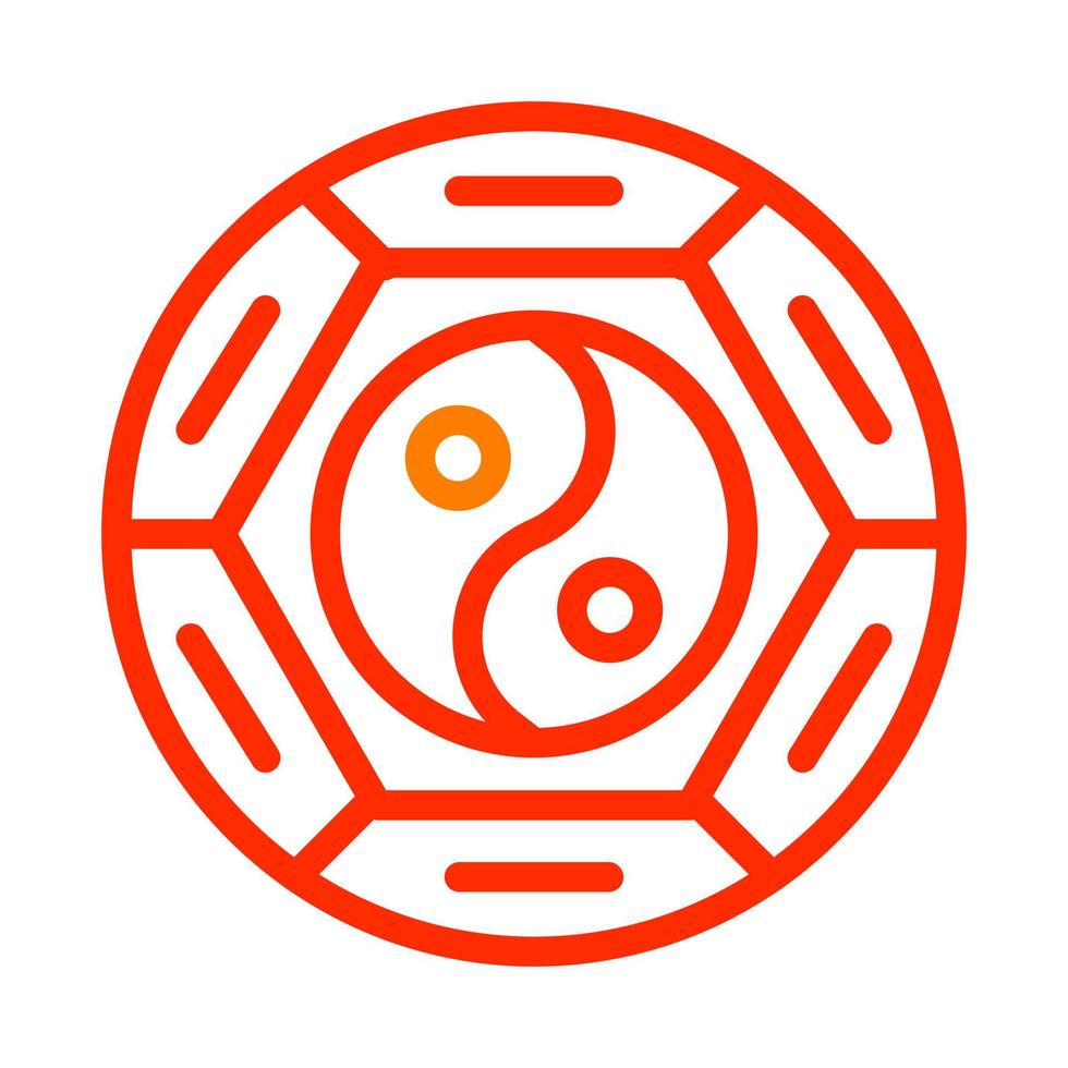 yin y yang icono duocolor rojo estilo chino nuevo año ilustración vector Perfecto