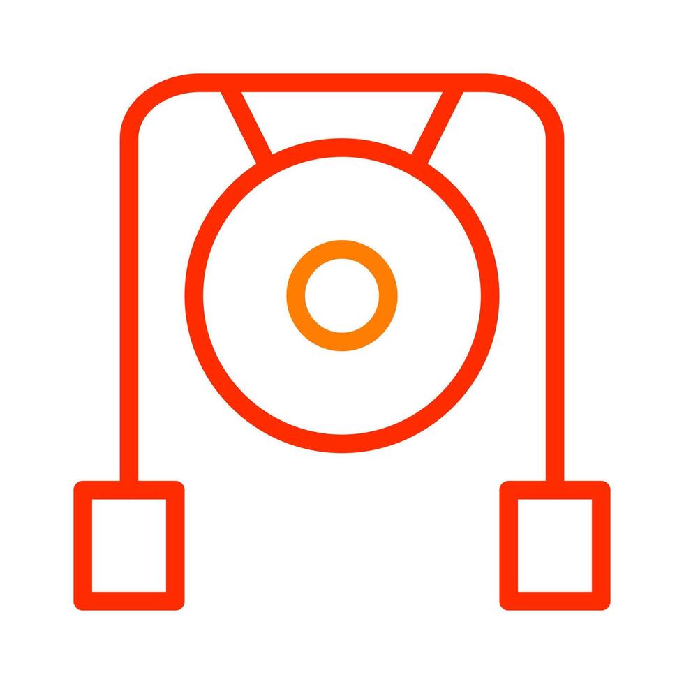 gong icon duocolor red style chinese new year illustration vector perfect