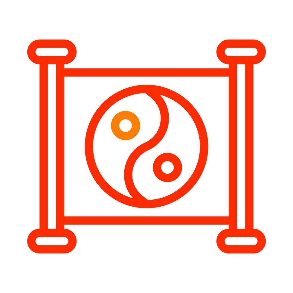yin and yang icon duocolor red style chinese new year illustration vector perfect