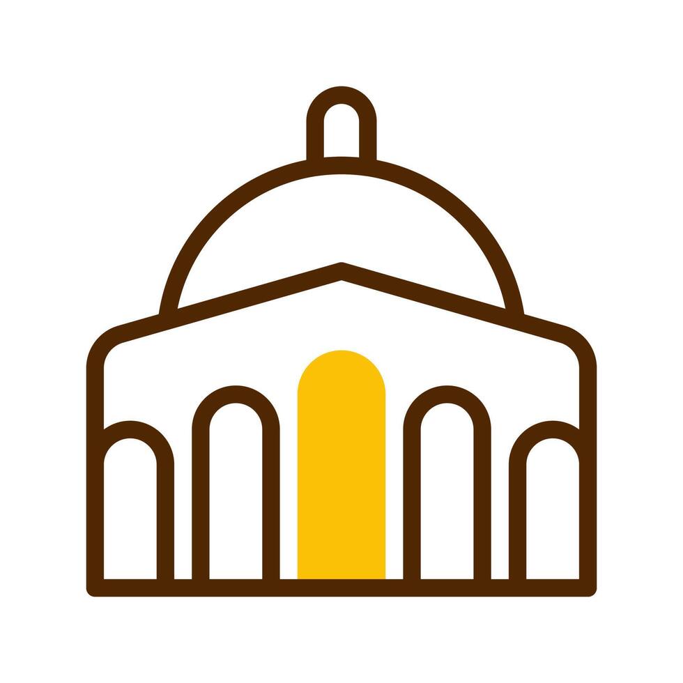 mezquita icono duotono marrón amarillo estilo Ramadán ilustración vector elemento y símbolo Perfecto.