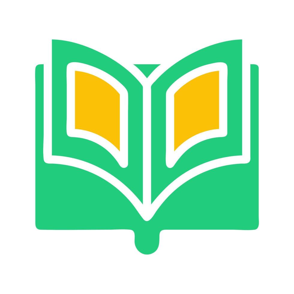 quran icon solid green yellow style ramadan illustration vector element and symbol perfect.