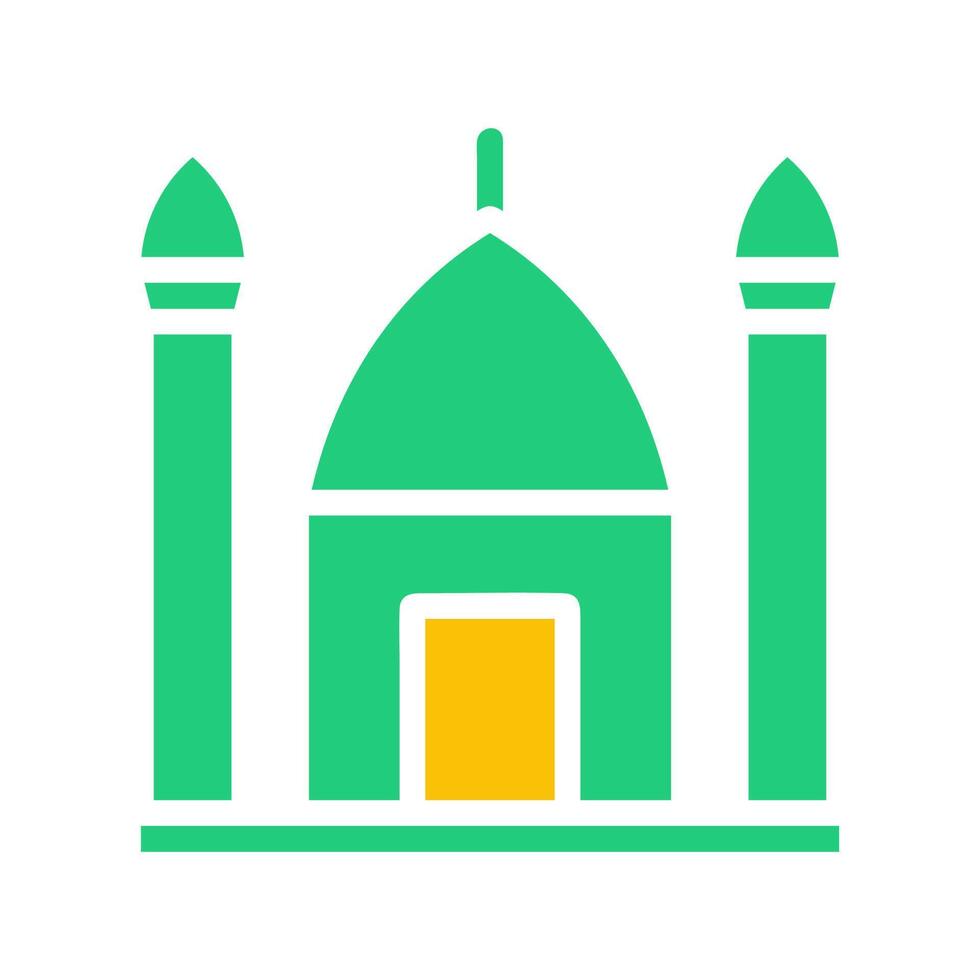 mosque icon solid green yellow style ramadan illustration vector element and symbol perfect.