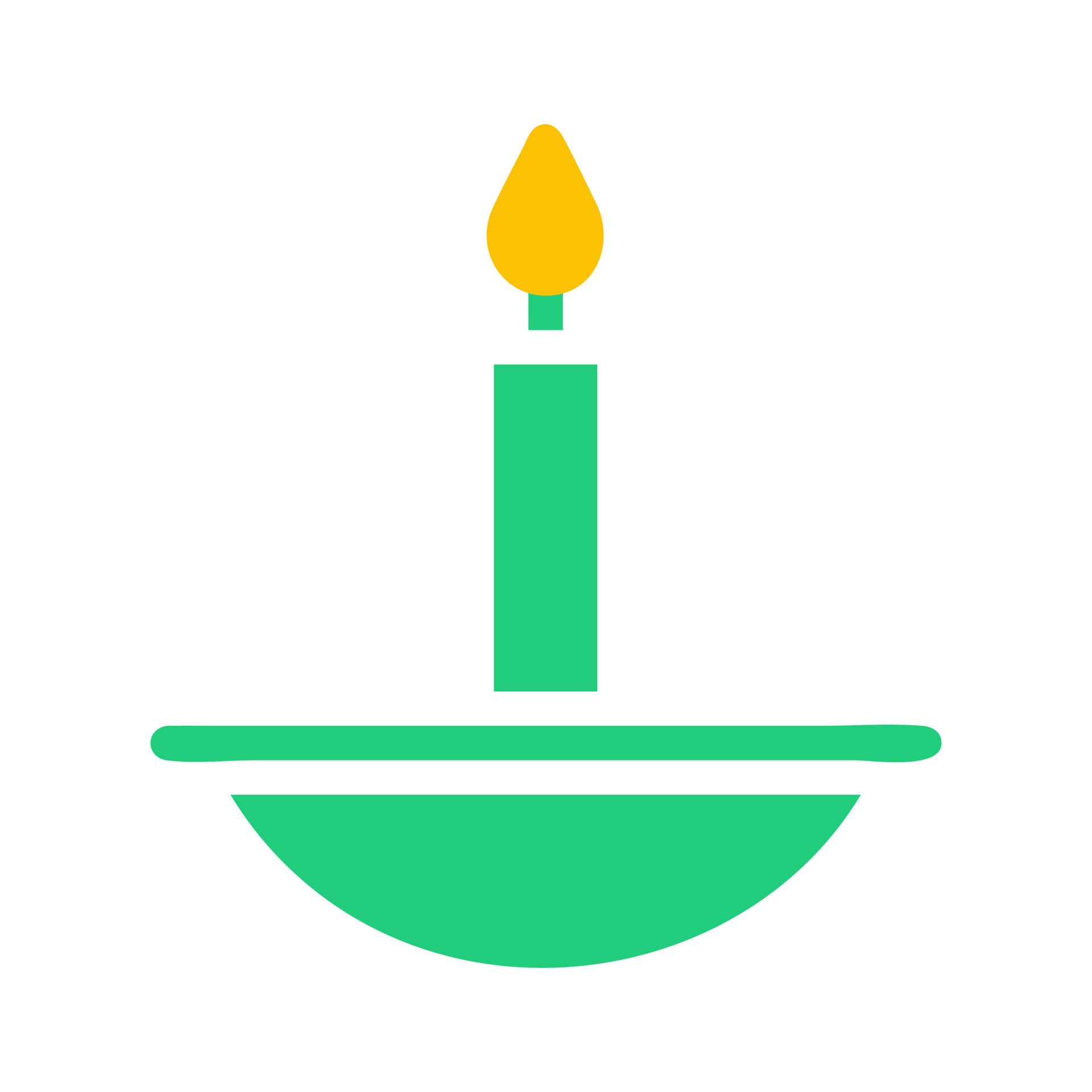 candle icon solid green yellow style ramadan illustration vector