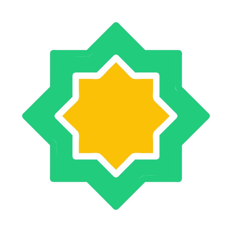 decoración icono sólido verde amarillo estilo Ramadán ilustración vector elemento y símbolo Perfecto.