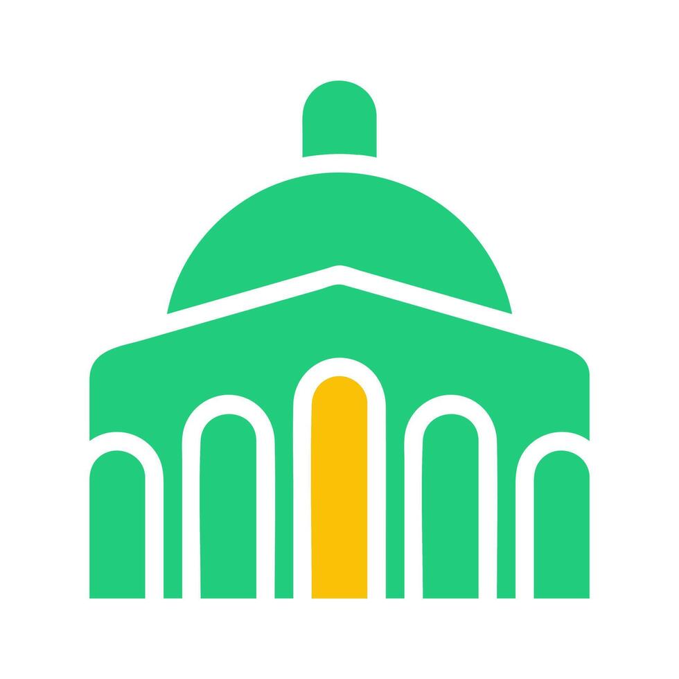 mosque icon solid green yellow style ramadan illustration vector element and symbol perfect.