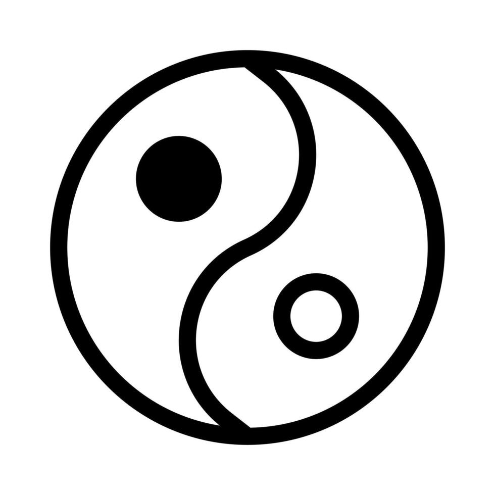 yin y yang icono duotono negro estilo chino nuevo año ilustración vector Perfecto