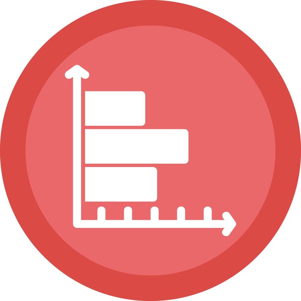 Horizontal Bar Chart Vector Icon Design