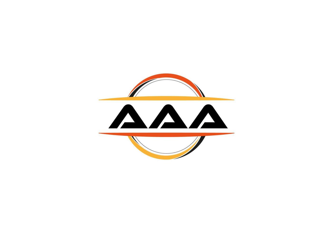 AAA letter royalty ellipse shape logo. AAA brush art logo. AAA logo for a company, business, and commercial use. vector