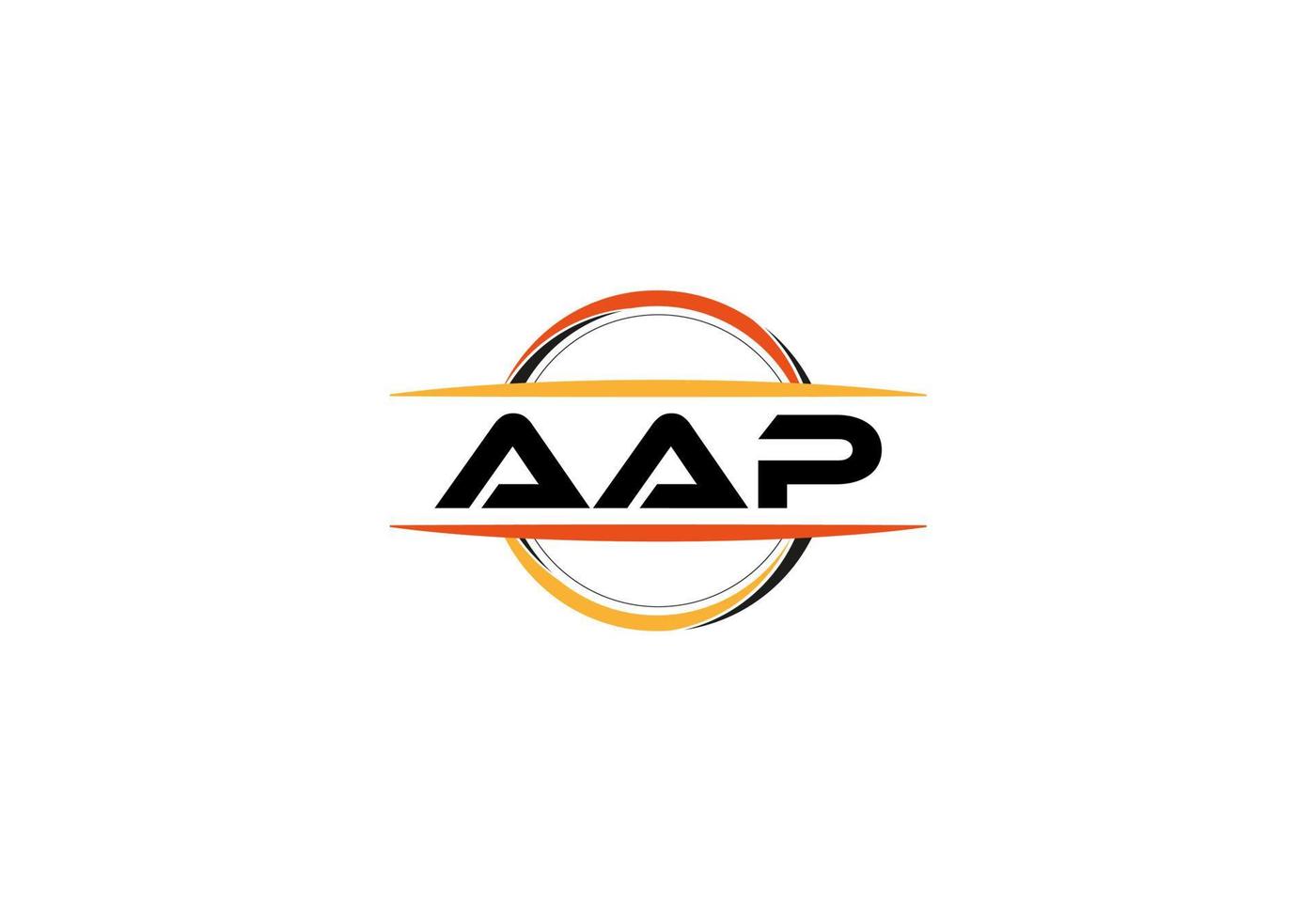 AAP letter royalty ellipse shape logo. AAP brush art logo. AAP logo for a company, business, and commercial use. vector