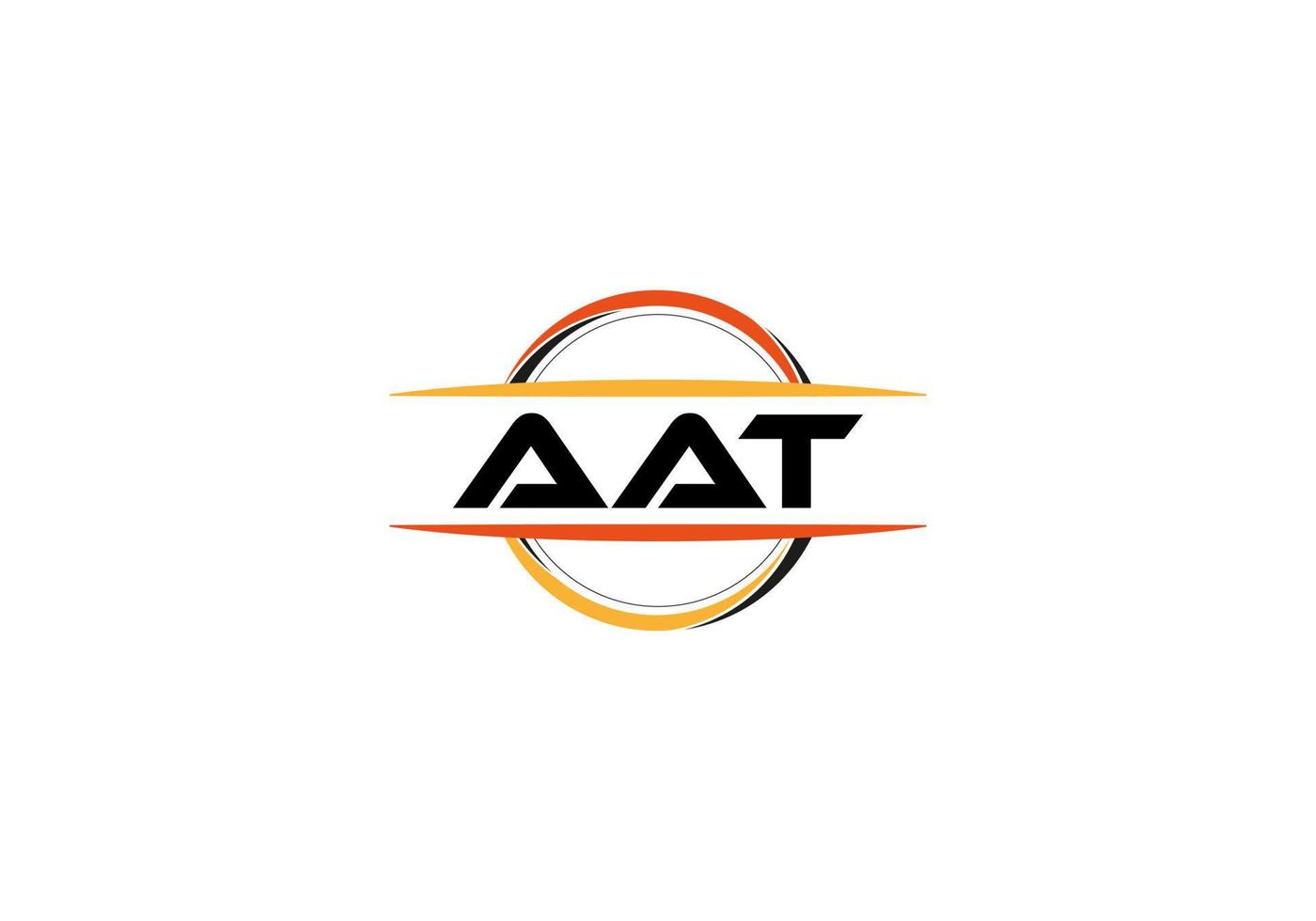 AAT letter royalty ellipse shape logo. AAT brush art logo. AAT logo for a company, business, and commercial use. vector