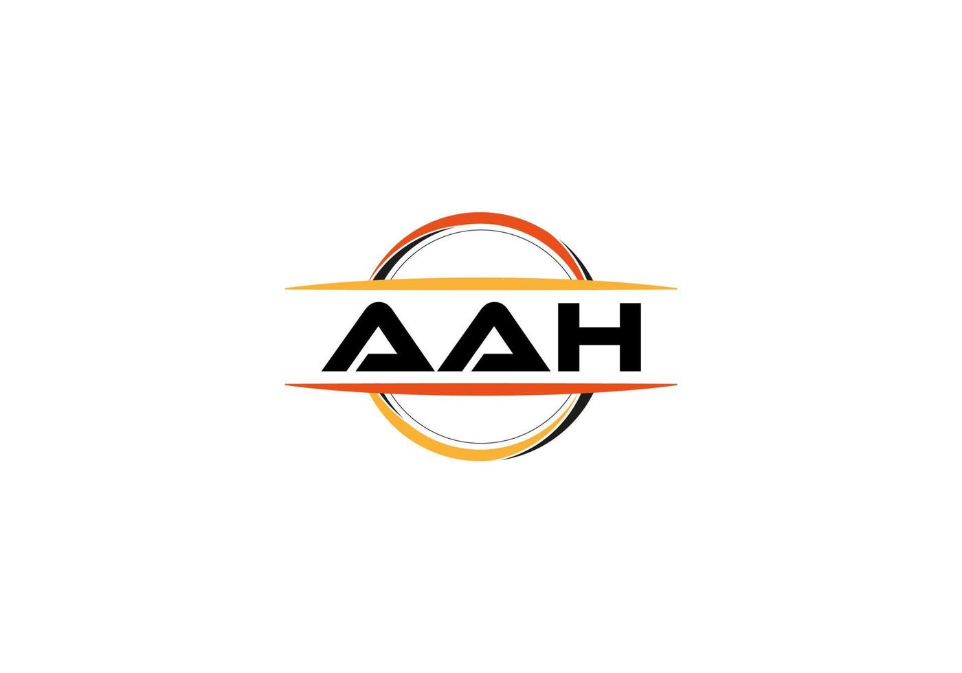 aah letra realeza elipse forma logo. aah cepillo Arte logo. aah logo para un compañía, negocio, y comercial usar. vector