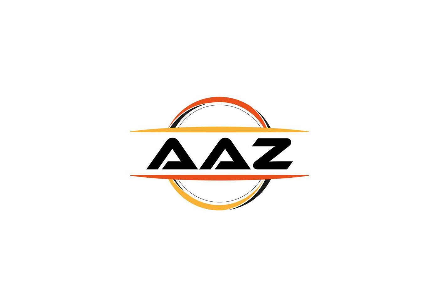 AAZ letter royalty ellipse shape logo. AAZ brush art logo. AAZ logo for a company, business, and commercial use. vector